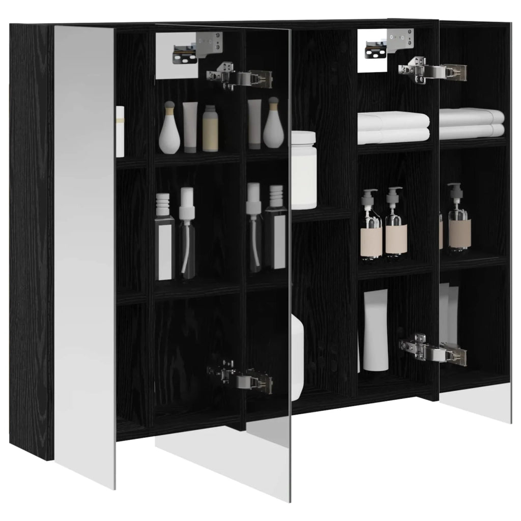 Mobiletto per specchio da bagno Rovere Nero 80 x 14.5 x 70 cm 889104