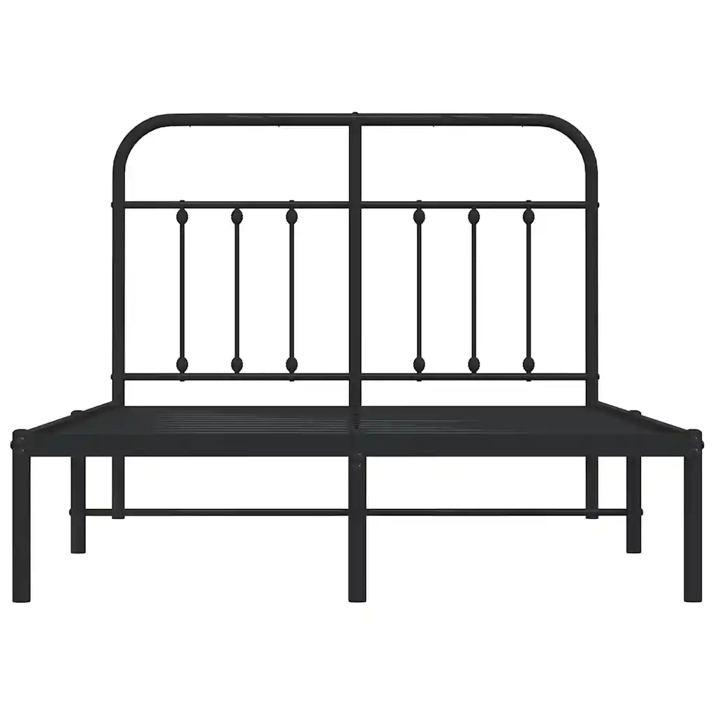 Giroletto con Testiera-Struttura Letto con testiera in Metallo Nero 120x200 cm 202345