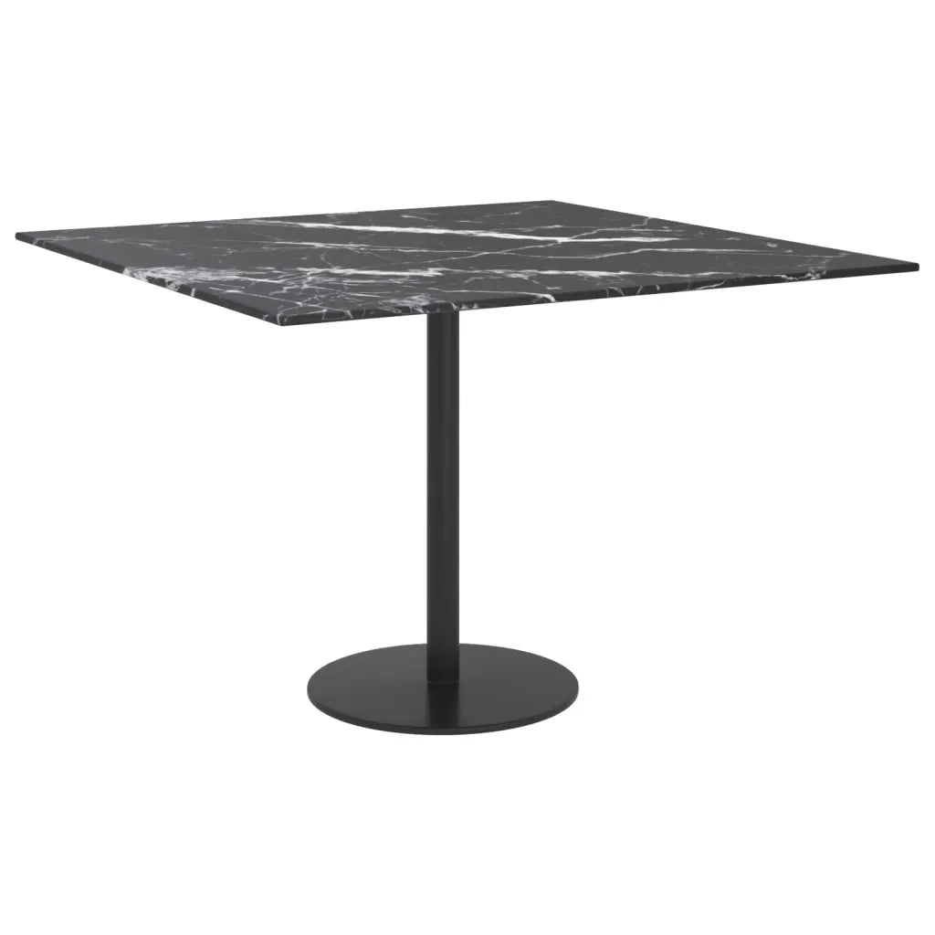 Piano Tavolo Nero 60x60 cm 6 mm Vetro Temperato Design Marmo 322271
