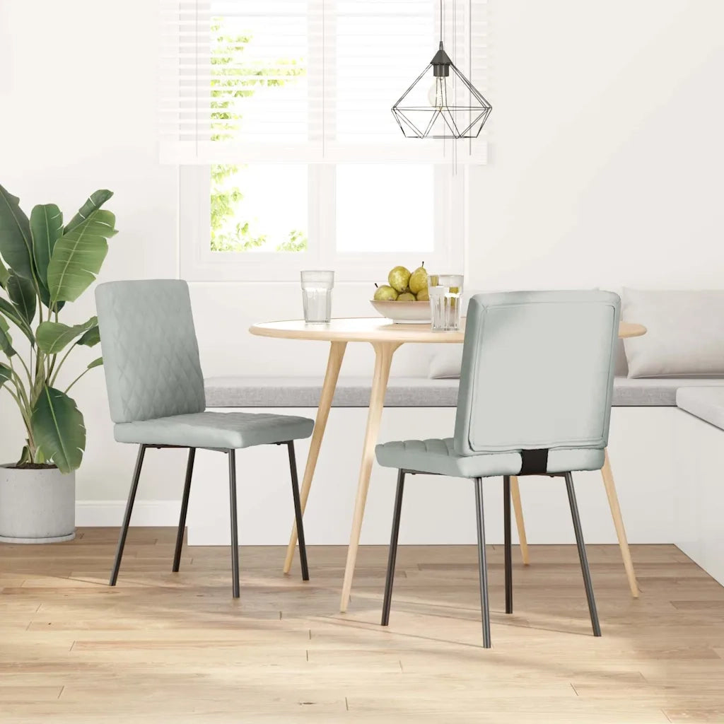 vidaXL Sedie da Pranzo 2 pz Grigio Chiaro in Velluto