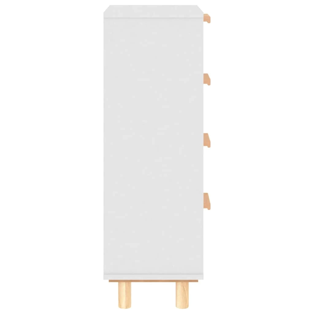 Buffet credenza cassettiera armadio mobile contenitore organizer per cucina soggiorno salotto 40 x 30 x 90 cm legno massello di pino e rattan bianco naturale 02_0030294