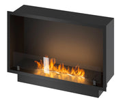 Camino a Bioetanolo da Incasso 84,4x59,4x25 cm Inside 800 Slim Nero con Vetro