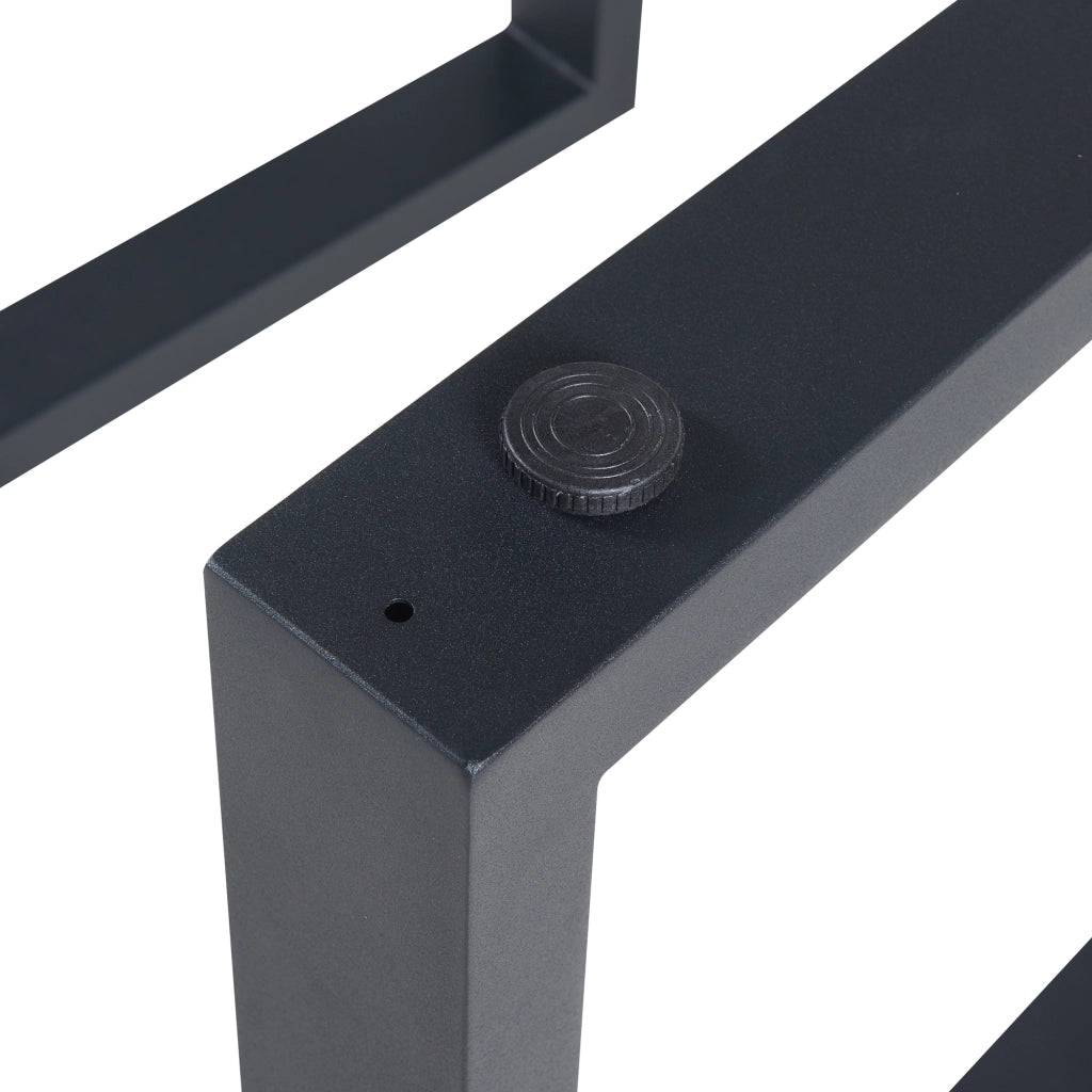 Set di 2 Gambe Rettangolari Makers per Mobili Fai da Te 72 x 60 cm Acciaio Nero [en.casa]