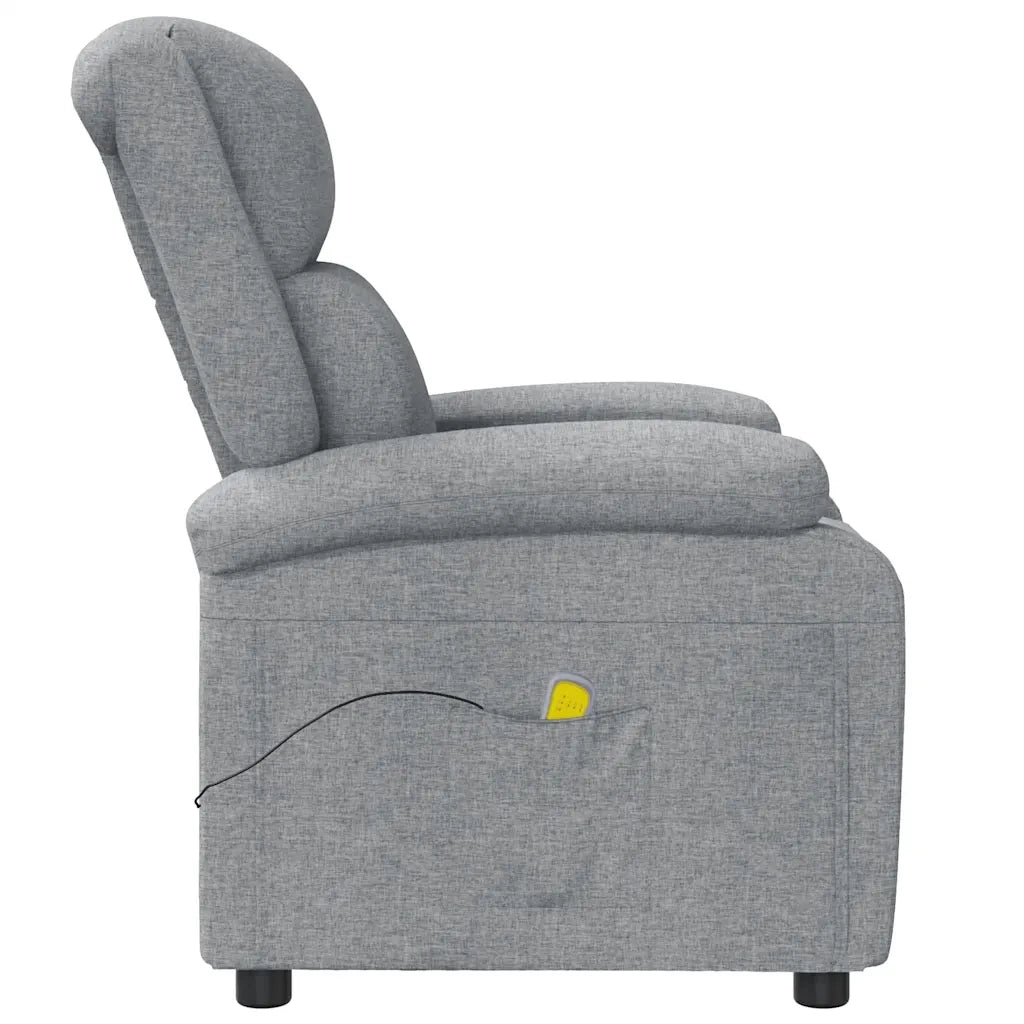 Poltrona Massaggiante in Tessuto Grigio Chiaro 348447