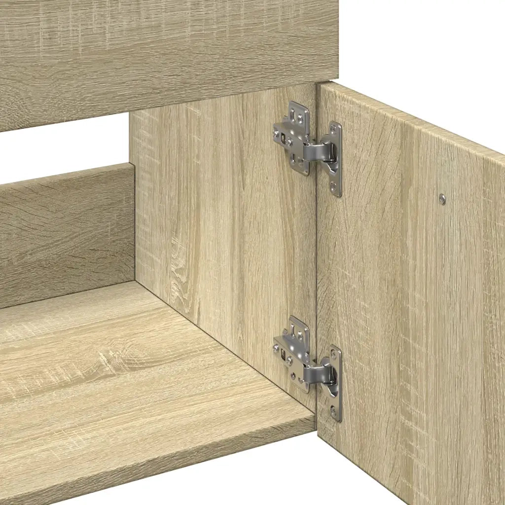 Set Mobili da Bagno 2 pz Rovere Sonoma in Legno Multistrato