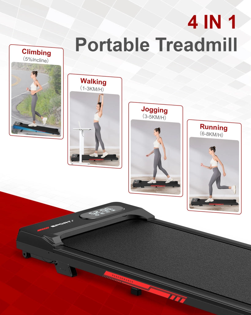 Tapis roulant, tapis roulant domestico , motore da 2,5 HP, tapis roulant a pendenza stretta, 1-8 km/h, con telecomando, display LED, 145 kg