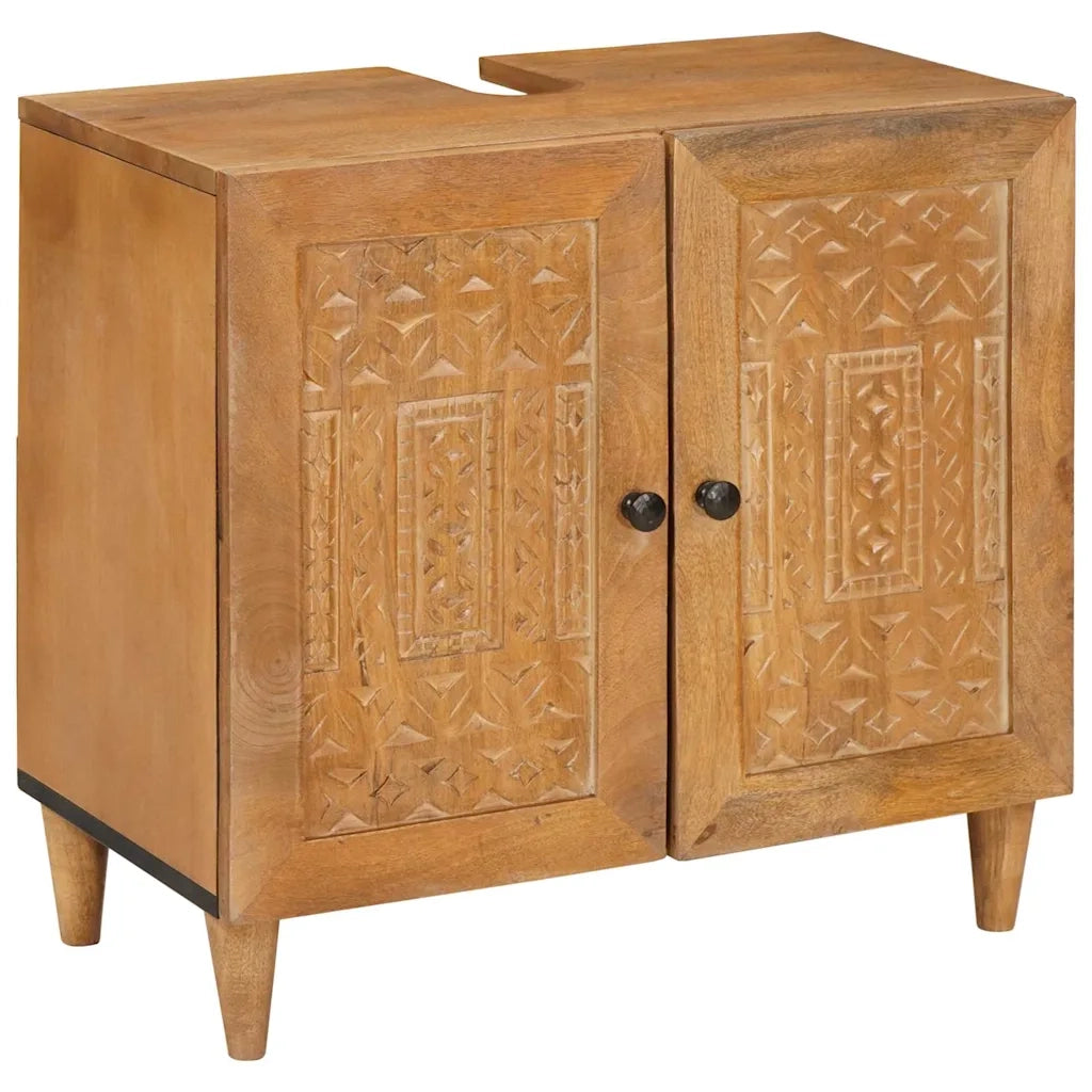 vidaXL Set di mobili per il bagno 2 pcs Marrone 62 x 33 x 58 cm