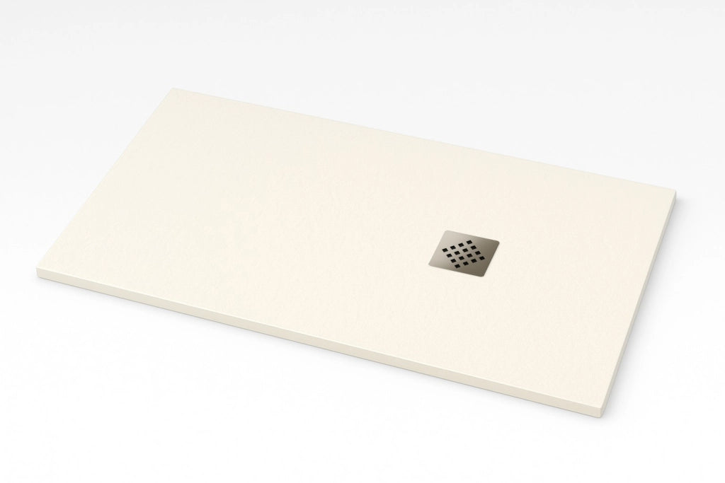 Piatto doccia Ardesia extra piatto 80X80 cm colore Bianco sporco RAL 9001 griglia in Acciaio