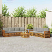 Set divani con cuscino 9 pcs Grigio Naturale e Chiaro 3374576