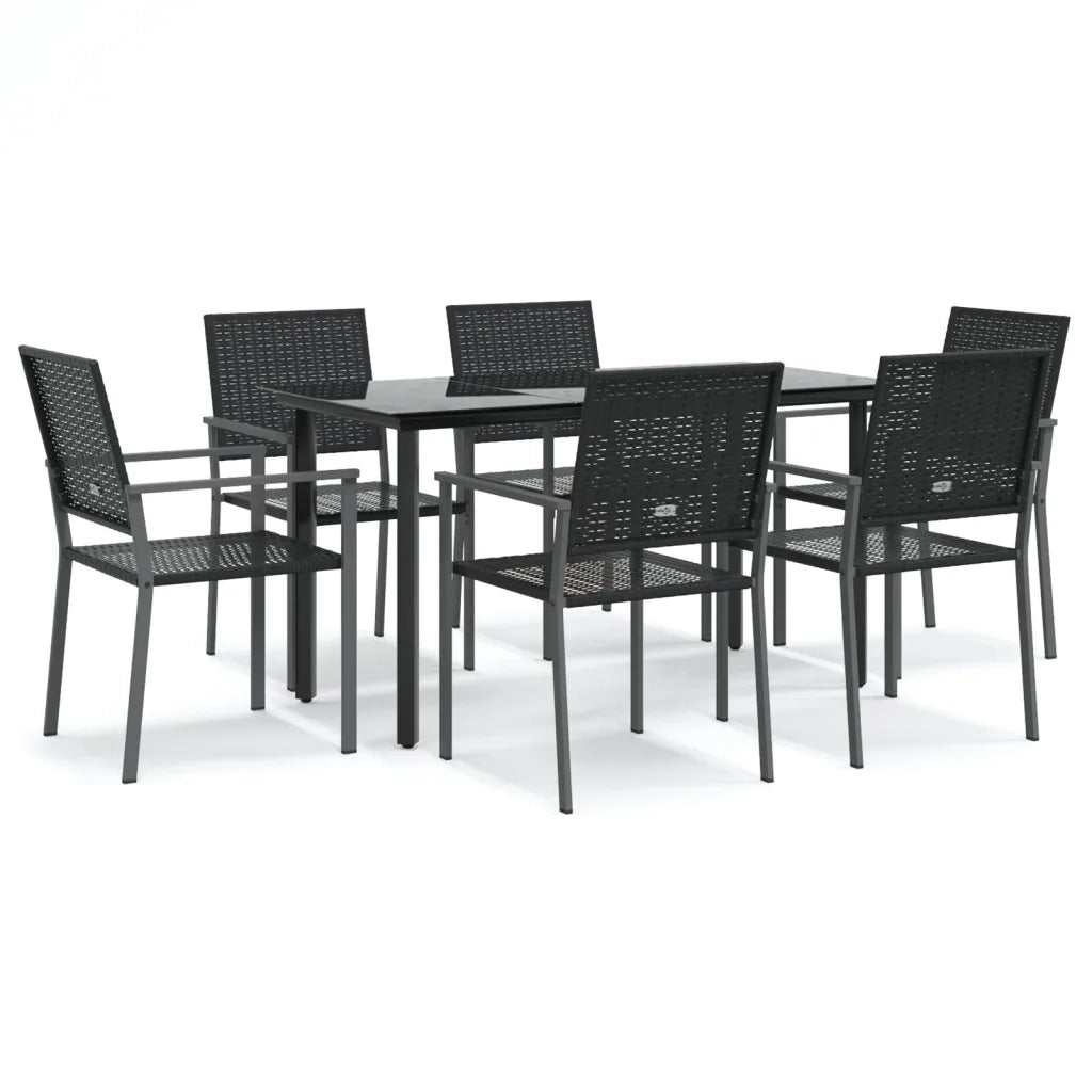 Set da Pranzo da Giardino 7 pz in Polyrattan e Acciaio 3187024