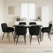 Sedie da pranzo 6 pcs Velluto (V) Nero 56,5 x 50 x 86 cm 3428180