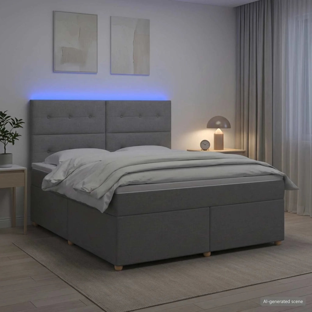 Letto box spring con materasso Grigio Chiaro 160 x 200 cm 3455385