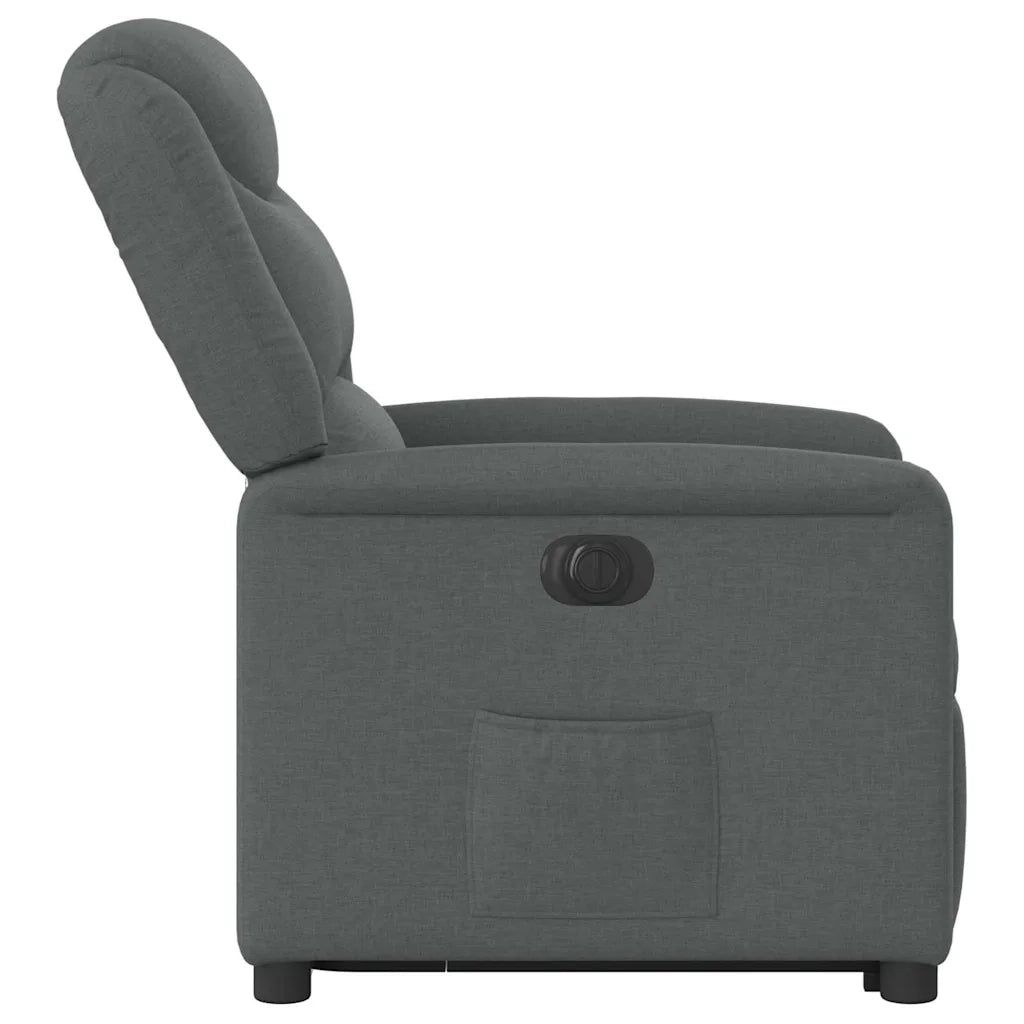 Poltrona Alzapersona Reclinabile Elettrica Grigio Scuro Tessuto 3303215