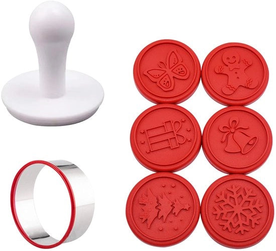Kit di stampi per biscotti a forma di Natale - 6 pezzi Stampa per biscotti a forma di Natale, fondant, silicone, per teglie da forno