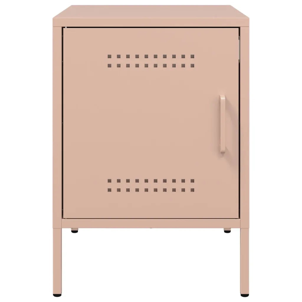 Comodini 2 pz-Set di 2 Tavolino da notte Rosa 36x39x50,5 cm in Acciaio 875994