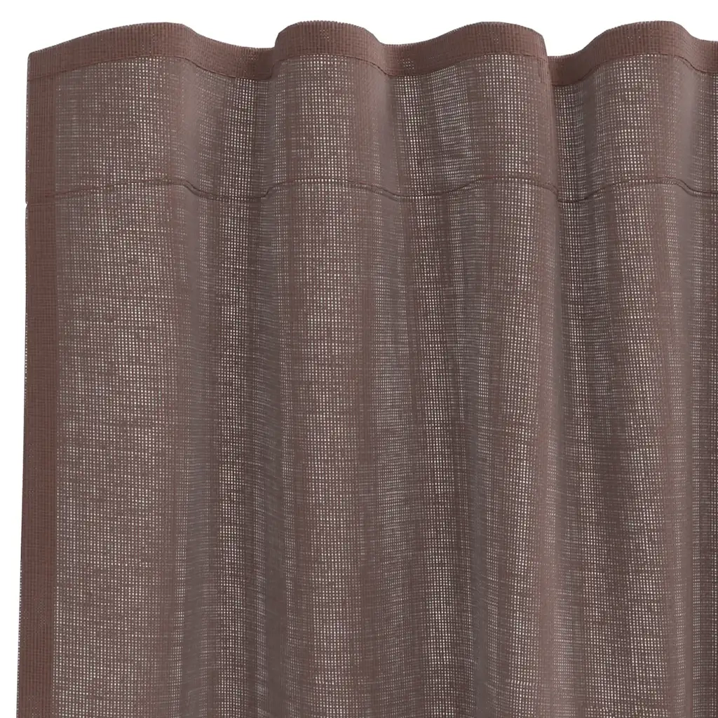 Tende in Voile con Tasche per Aste 2 pz Marrone