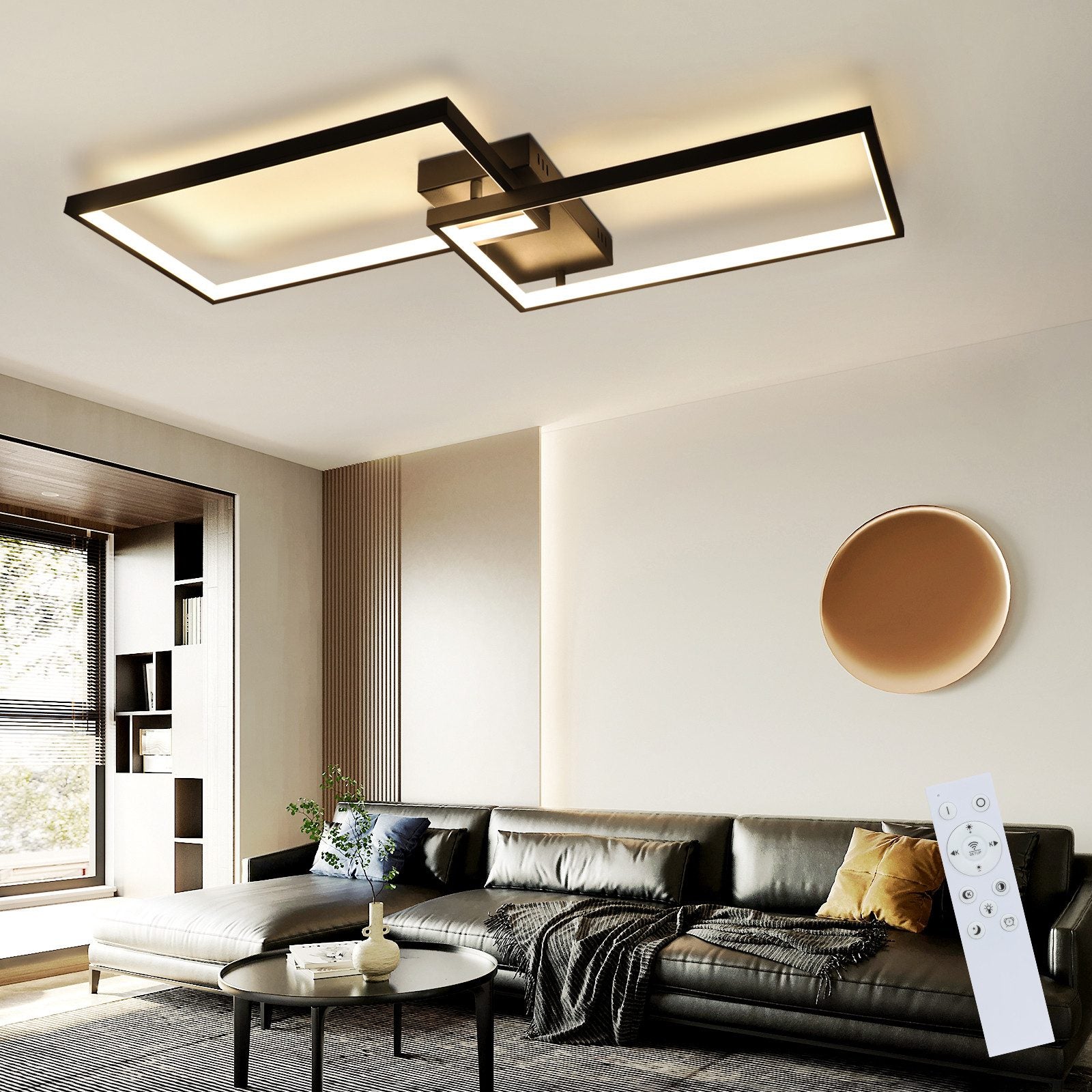 ZMH Lampada da soffitto a LED con telecomando - Lampada da camera da letto in metallo