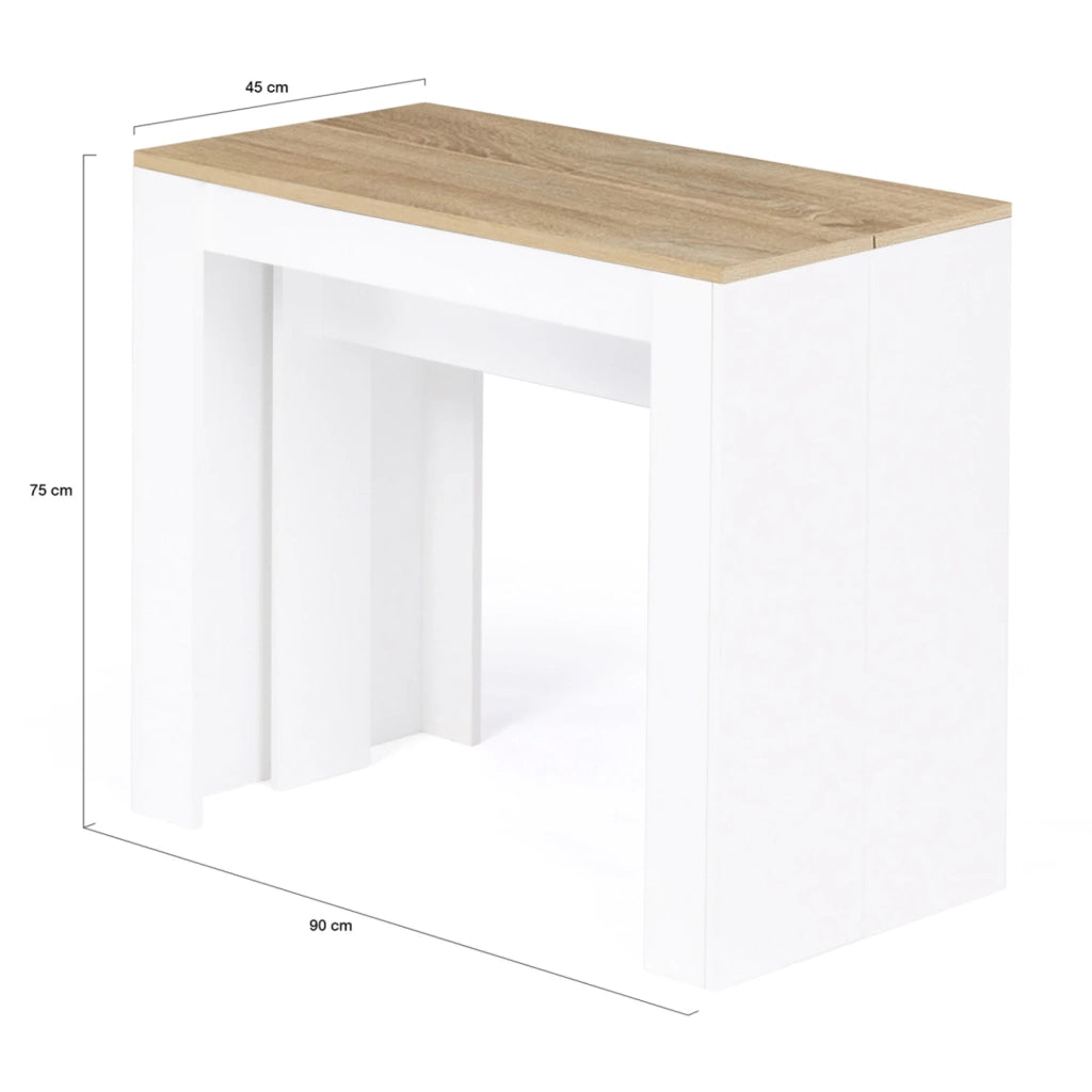 IDMarket - Tavolo da salotto allungabile ORLANDO per 10 persone, 235 cm, in legno bianco e effetto faggio
