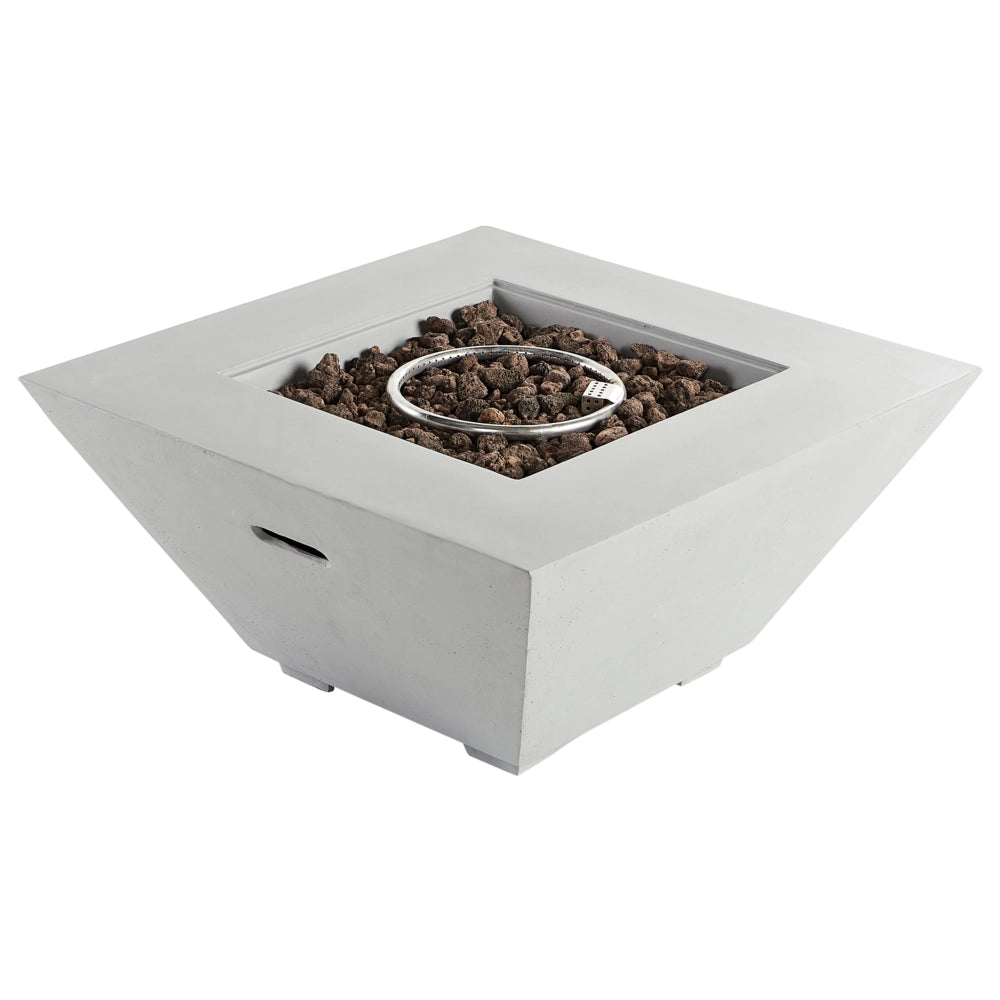 Focolare grigio chiaro 86 x 86 x 42 cm Riscaldatore per patio GRC Quadrato Accessorio per giardino e patio