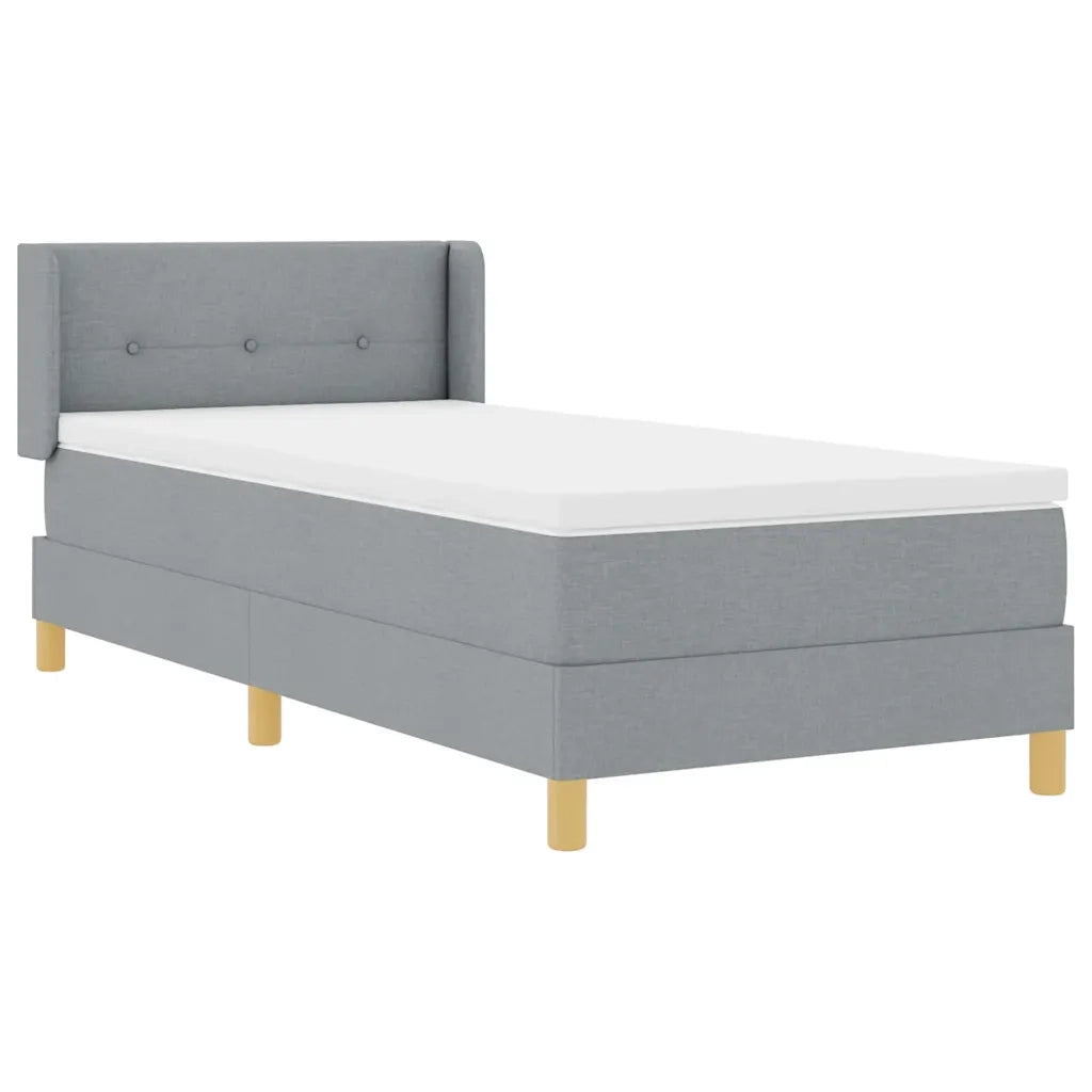 Letto a molle con materasso Grigio chiaro 190 x 90 cm Tessuto 3341265