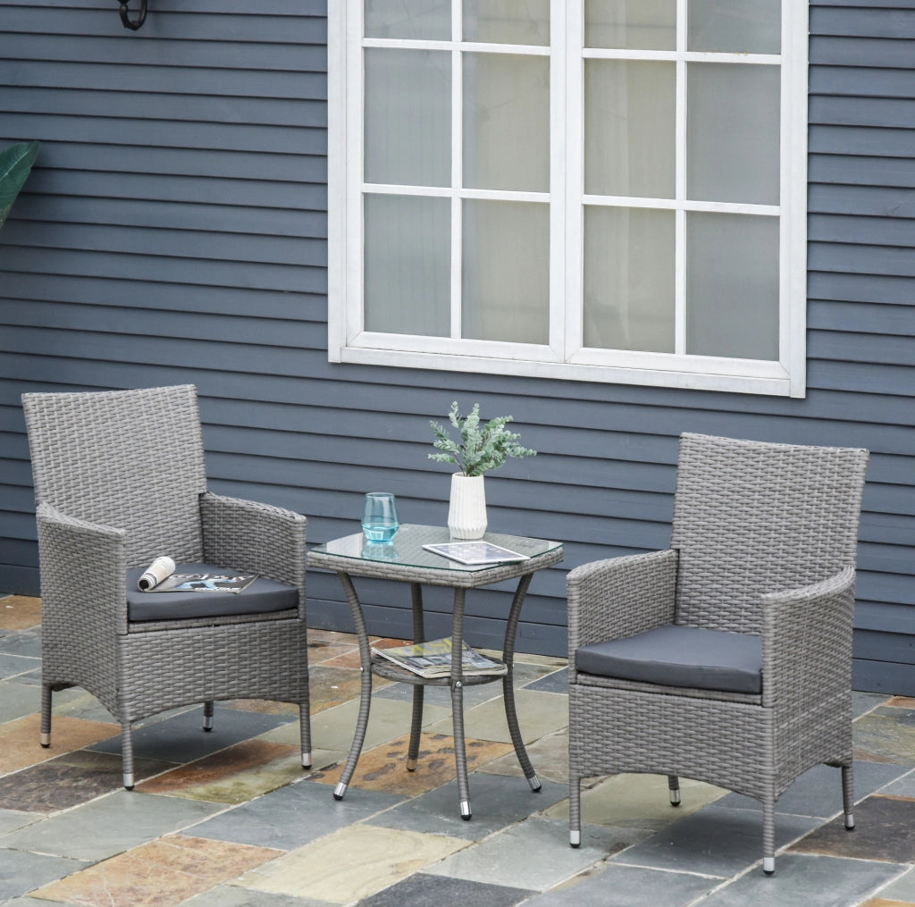Bistro set da giardino 3 pezzi con tavolo rotondo e 2 sedie pieghevoli in alluminio nero