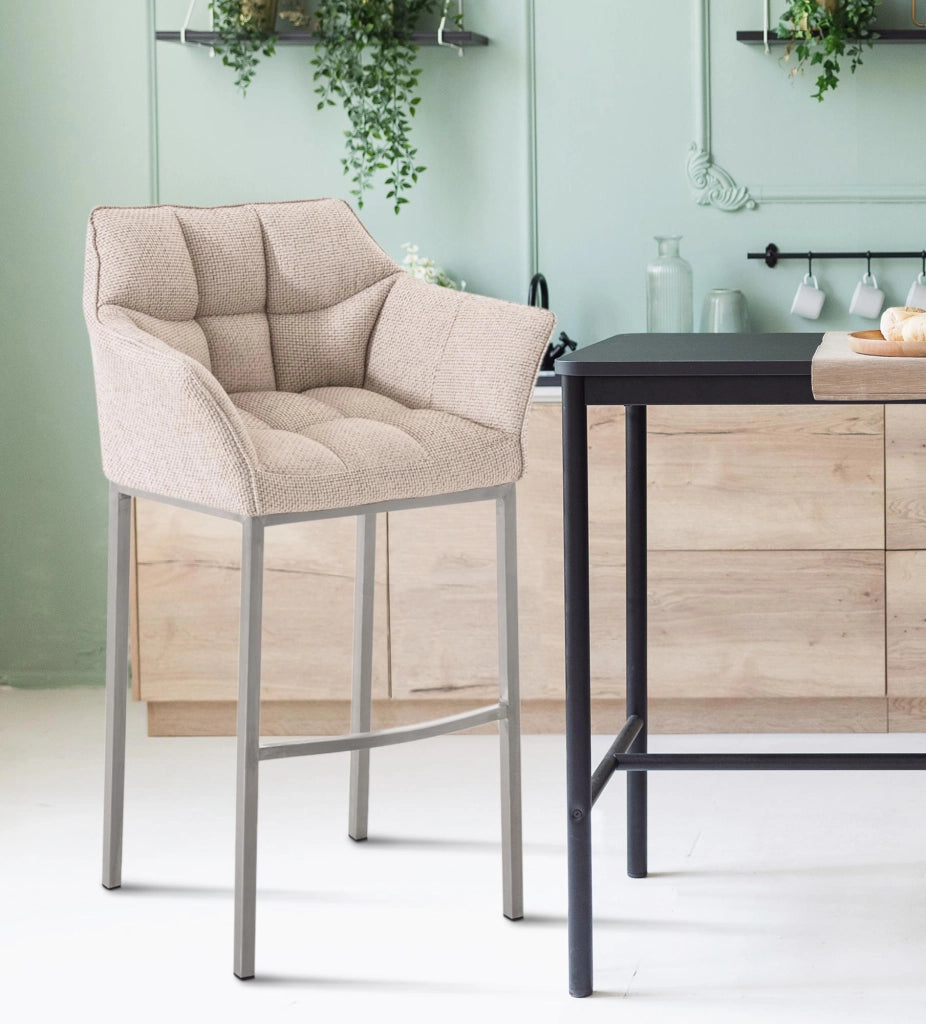 Barhocker Damaso E Stoff mit 4-FuЯ Gestell
