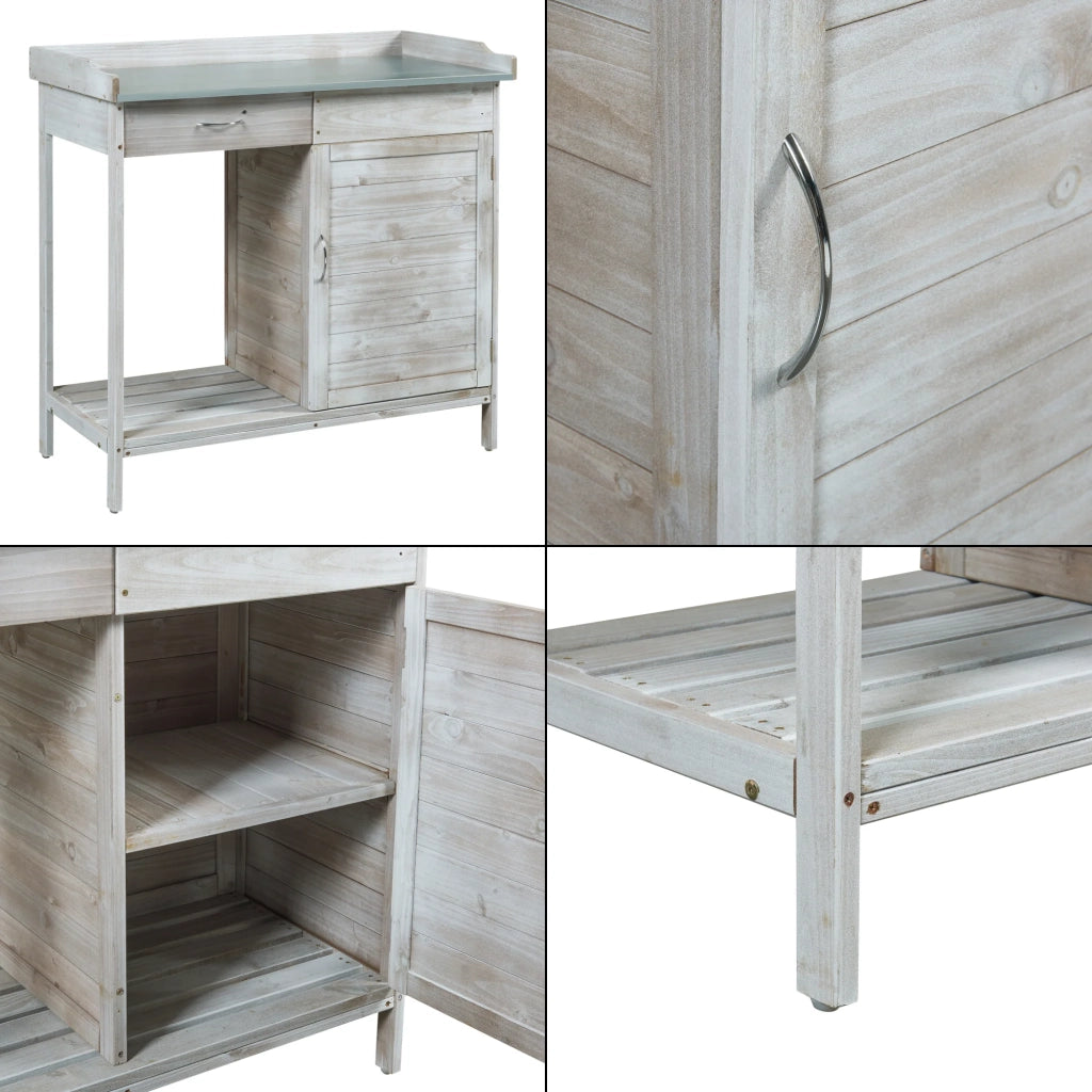 Tavolo da rinvaso 98 x 48 x 94 cm abete grigio 03_0011045