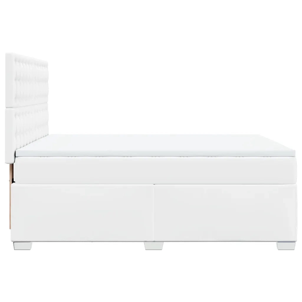 vidaXL Giroletto a Molle con Materasso Bianco 140x190 cm in Similpelle