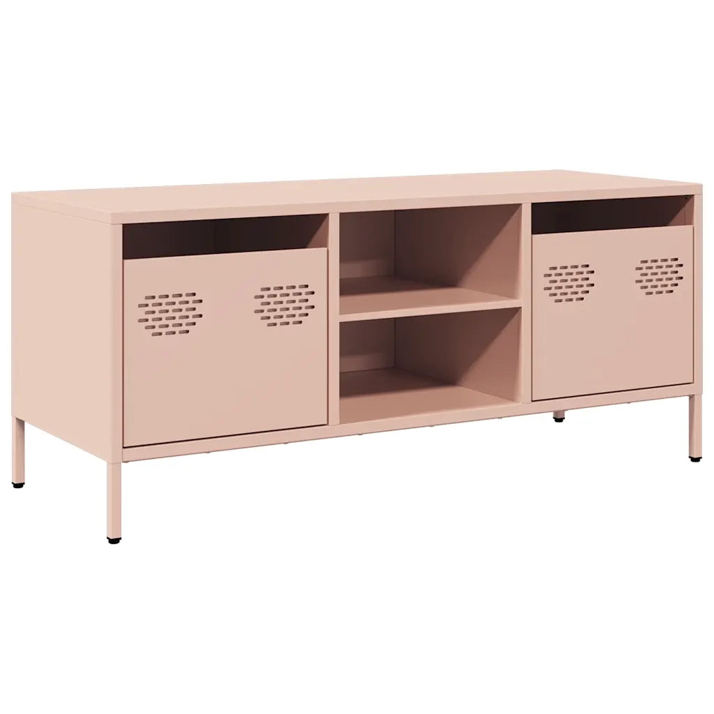 Mobile TV-Credenza per TV-Console TV Rosa 101,5x39x43,5 cm in Acciaio Laminato a Freddo 402599