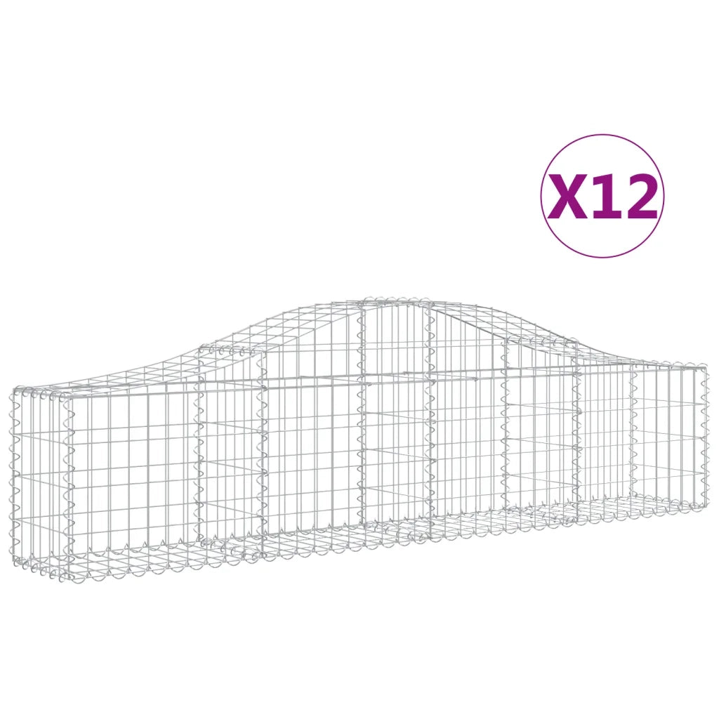 Cesti Gabbioni ad Arco 12 pz 200x30x40/60 cm Ferro Zincatocod mxl 99952