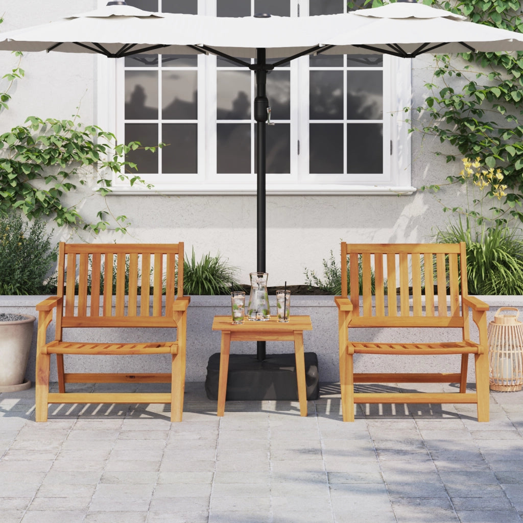 Sedie da Giardino 2 pz 76x67x73.5 cm Legno Massello di Acacia