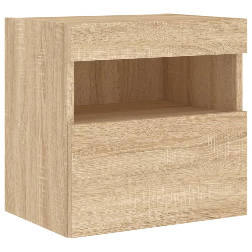 Mobile TV multimediale da parete mensola TV mobile TV sala da pranzo soggiorno camera da letto luci LED 2 pezzi rovere Sonoma 40 x 30 x 40 cm marrone 02_0029173
