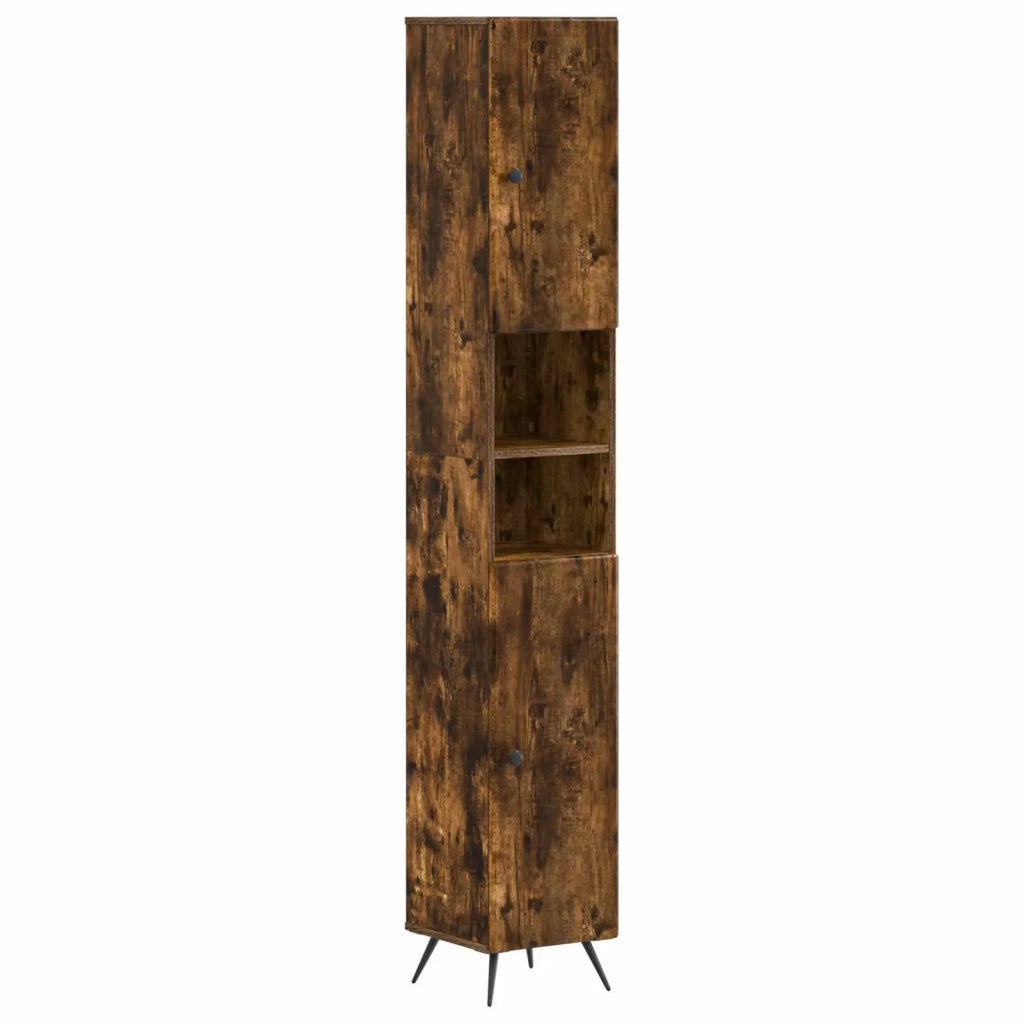 Armadio da Bagno con Ripiano Aperto BREDA Rovere Fumo 897480