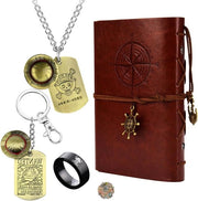 Set di Collane Schedate Anime con Cassetta di Note per Pirati e Sticker, 14 pezzi in Metallo