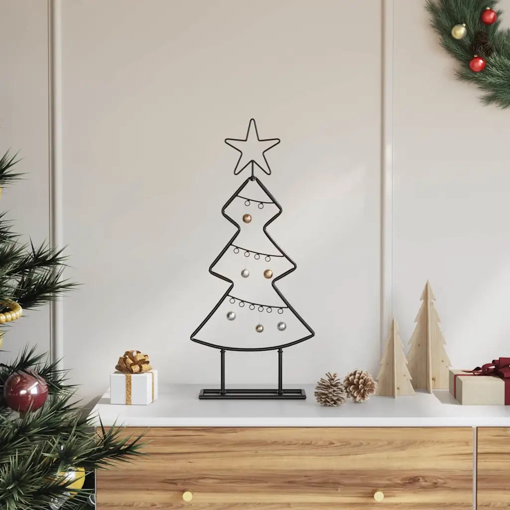 Albero di Natale in metallo con supporto Nero 60 cm Acciaio 42019186