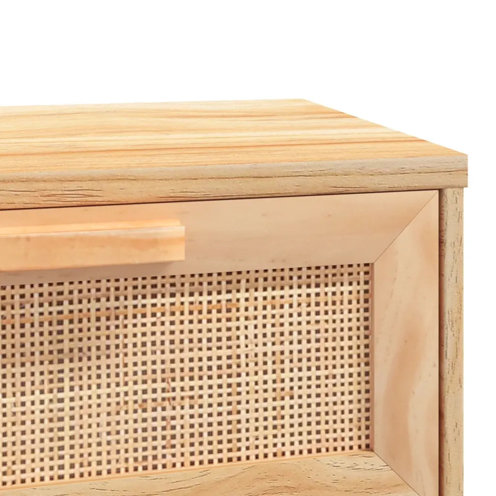 Tavolo Consolle | Tavolo d'Ingresso Marrone 80x30x75 Massello Pino Rattan Naturale