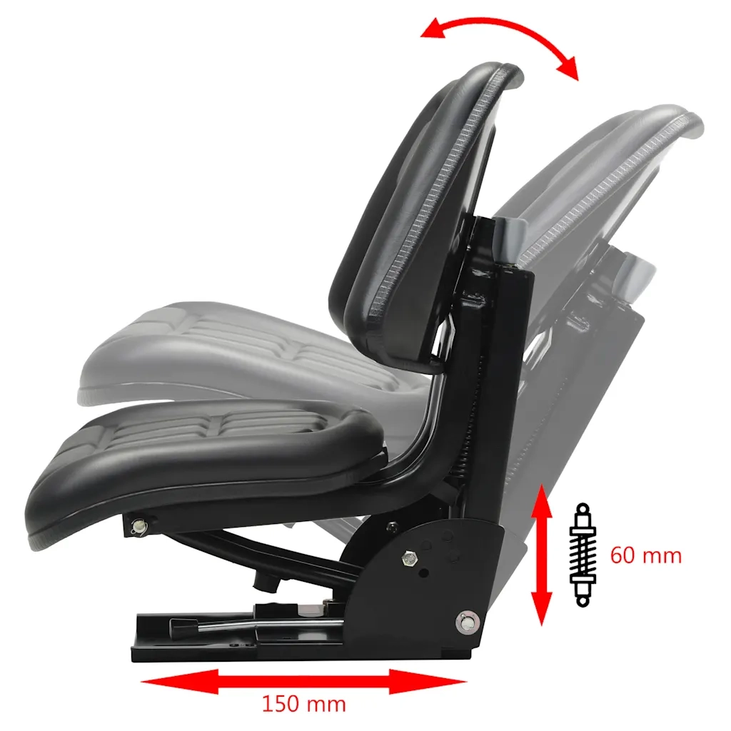 Sedile per Trattore con Sospensione Nero CFW8802511
