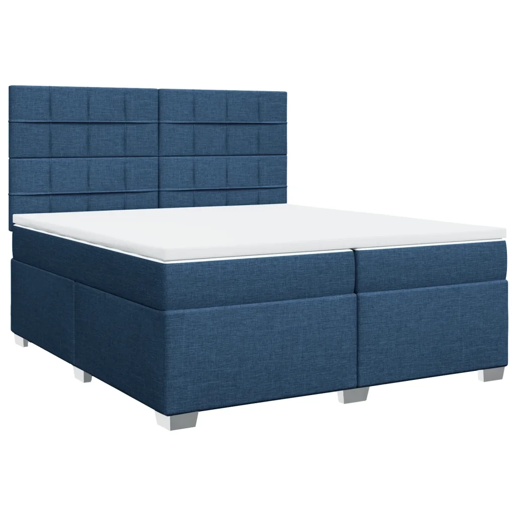 Giroletto a Molle con Materasso Blu 200x200 cm in Tessuto 3290601