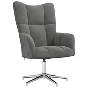 vida XL Poltrona Relax Grigio Scuro in Velluto cod mxl 24670