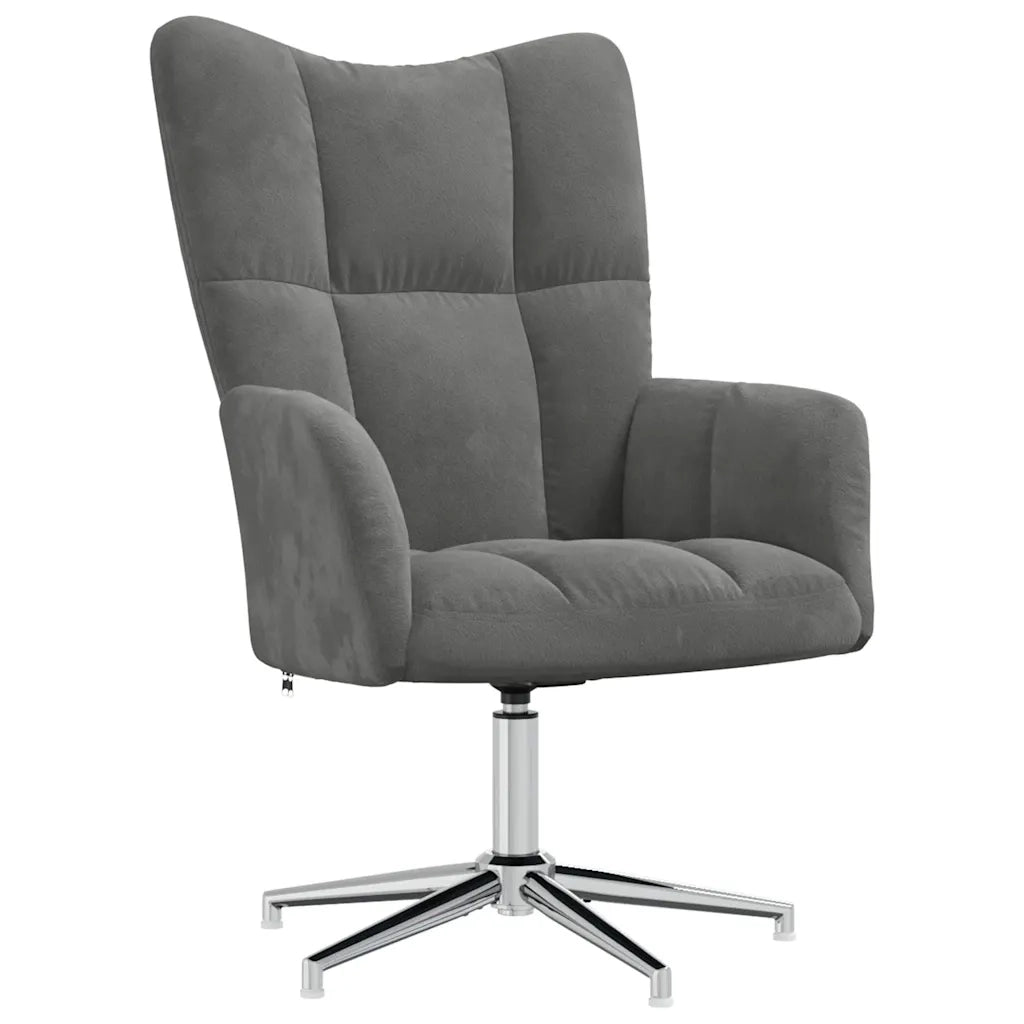 vida XL Poltrona Relax Grigio Scuro in Velluto cod mxl 24670