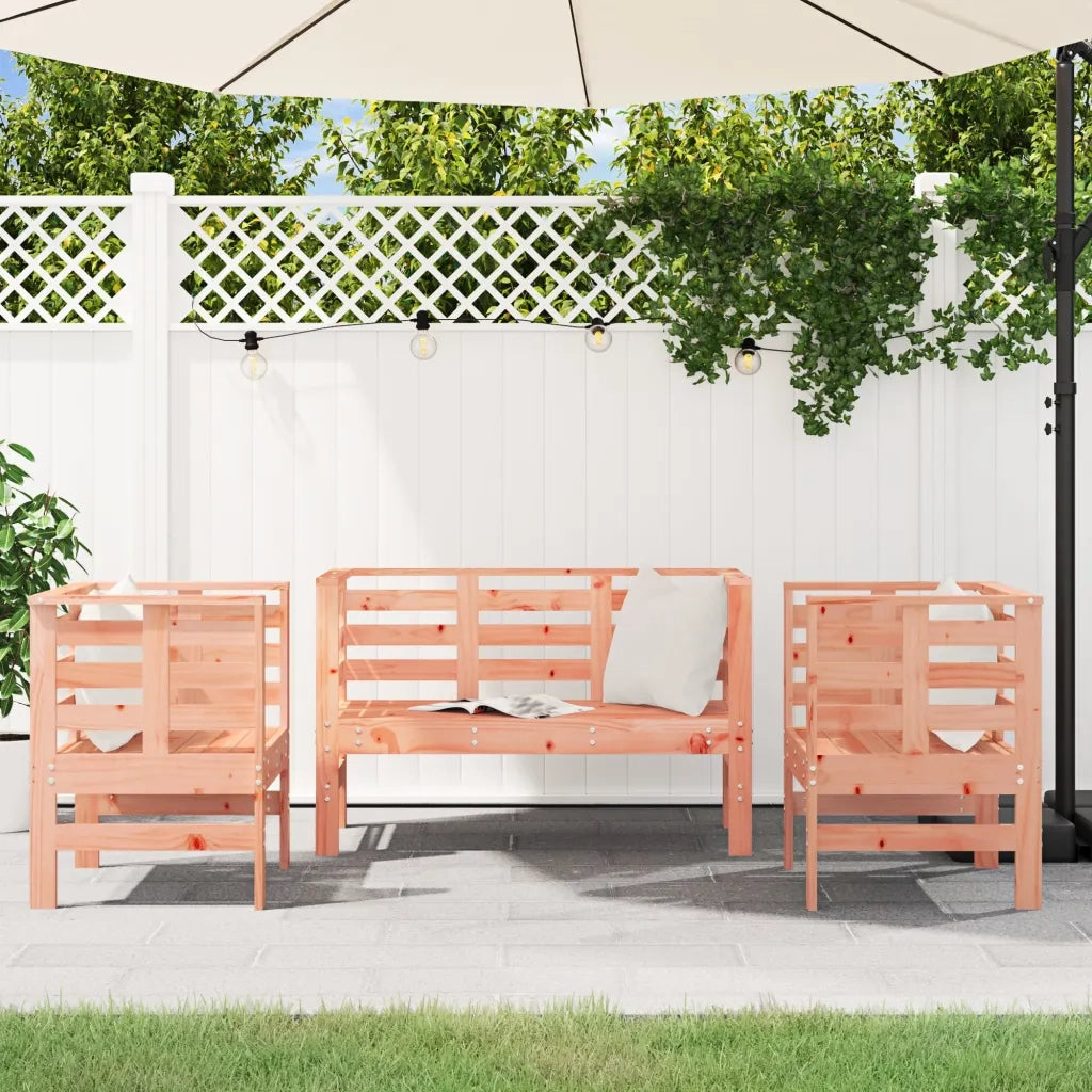 Set Salotto da Giardino 3 pz in Legno Massello di Douglascod mxl 134156