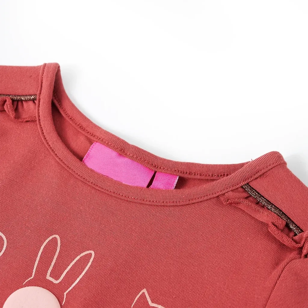 Maglietta per Bambini Maniche Lunghe Rosa Bruciato 104 13775