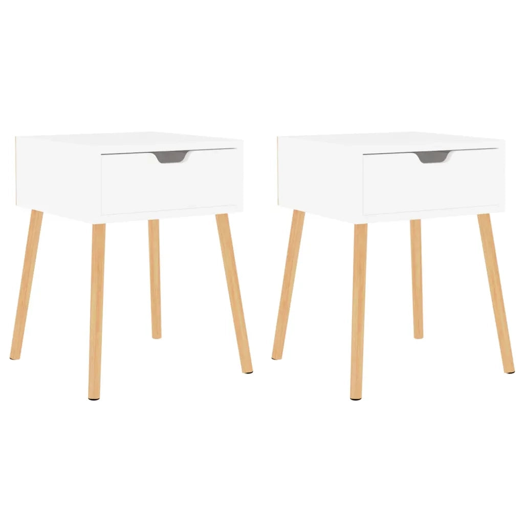 Comodini 2pz Bianco Lucido 40x40x56 cm in Legno Multistrato 326808