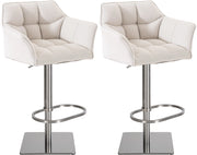 Set 2 sgabelli bar in tessuto Damaso acciaio inox 11