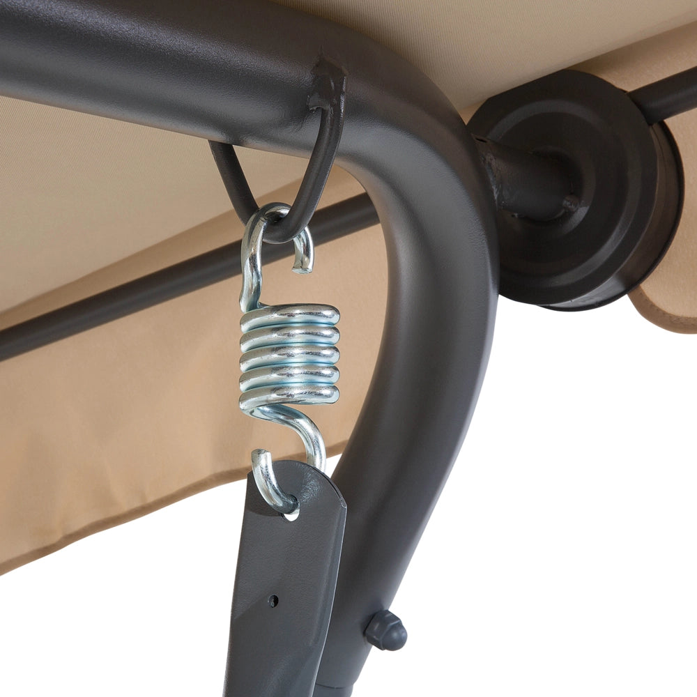 Altalena dondolo in Tessuto colore Beige Struttura In Acciaio 3 Posti con cuscini giardino esterno