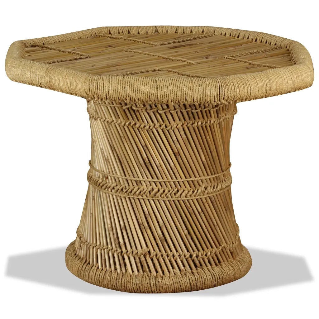 Tavolino da Salotto in Bambù Ottagonale 60x60x45 cm 244219