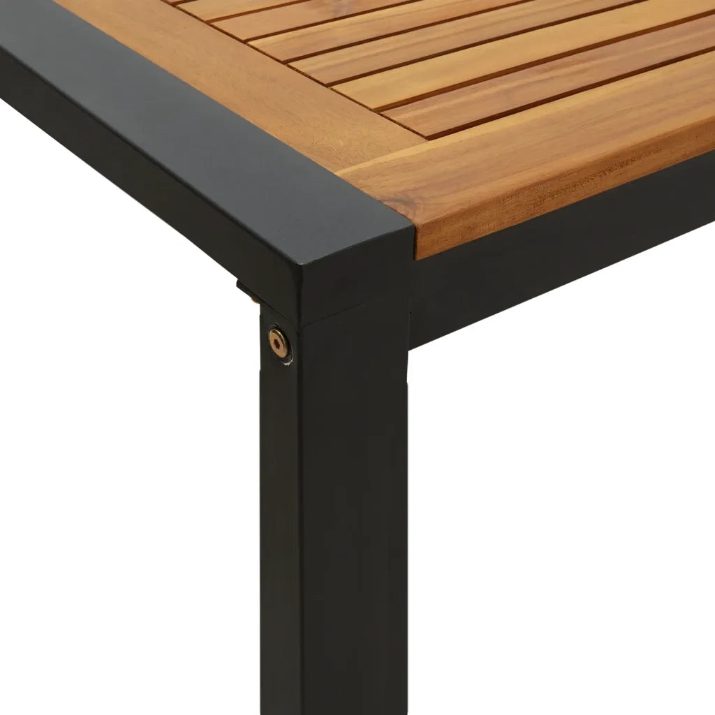 Set Pranzo da Giardino 7 pz Legno Massello di Acacia e Metallo