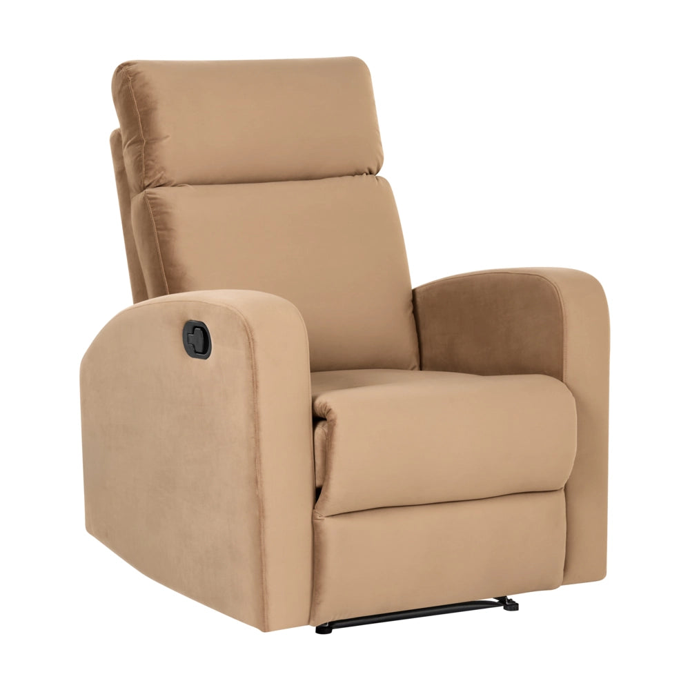 Set di divani reclinabili manuali in velluto marrone chiaro divano a 2 posti con braccioli design moderno funzione relax