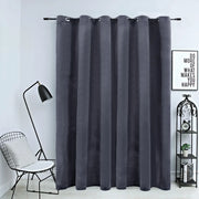 Tenda Oscurante Anelli in Metallo Velluto Antracite 290x245 cm 134499