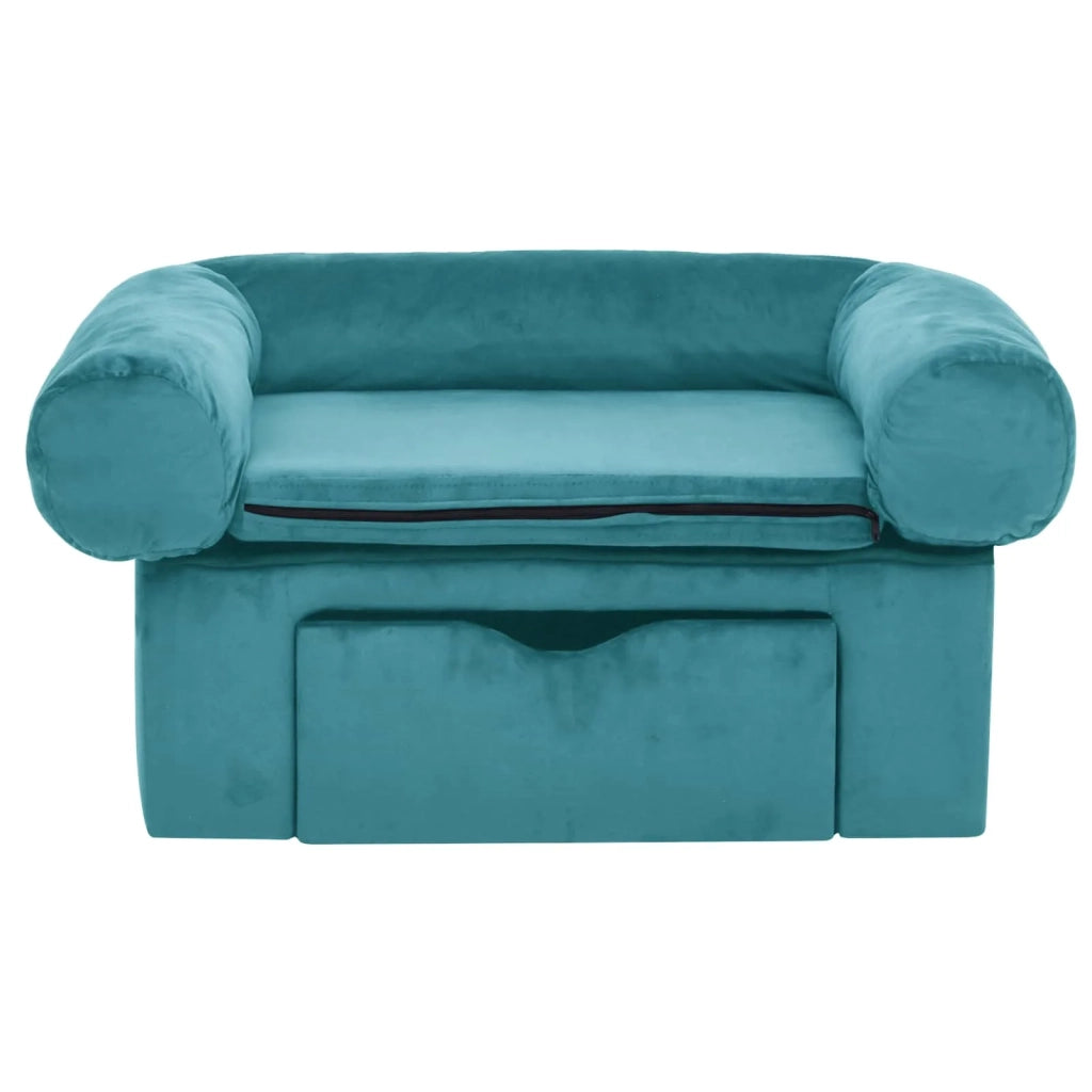 vidaXL Divano per cani Turchese 75 x 50 x 38cm Peluche